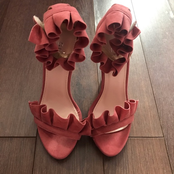 Bebo Frilly Velvet Stilettos Never Worn - Picture 4 of 9